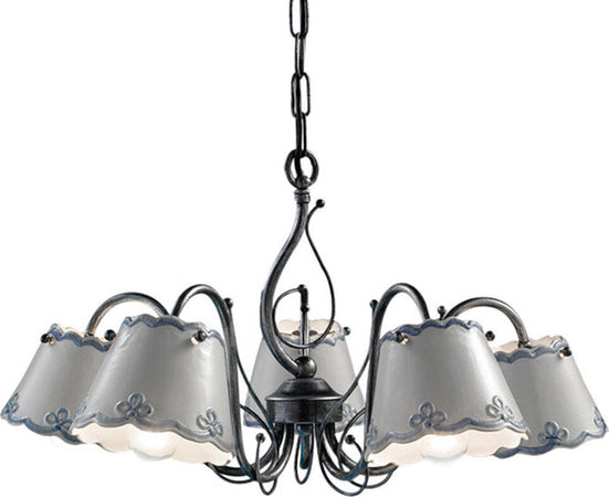 Lampadario-Classico-Ravenna-Metallo-E-Ceramica-Nero-Sfumato-Argento-5-Luci-E14