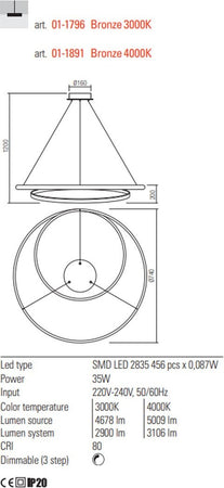 Lampadario-classico-Redo-Group-TORSION-01-1796-01-1891-LED-alluminio-sospensione-dimmerabile