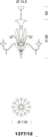 Lampadario-classico-Sylcom-GIUSTINIAN-1377-12-E14-LED-vetro-murano-sospensione