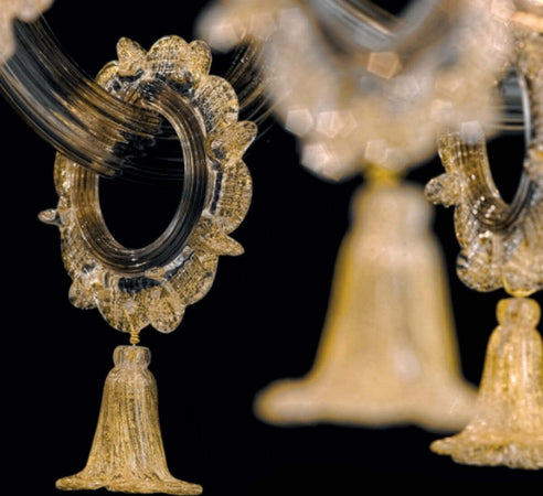 Lampadario-classico-Sylcom-GIUSTINIAN-1377-5-MINI-E14-LED-vetro-murano-sospensione