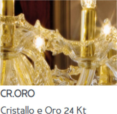 Lampadario-classico-Sylcom-GIUSTINIAN-1377-5-MINI-E14-LED-vetro-murano-sospensione