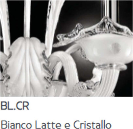 Lampadario-classico-Sylcom-GIUSTINIAN-1377-5-MINI-E14-LED-vetro-murano-sospensione