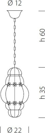 Lampadario-classico-Sylcom-TIEPOLO-1435-INOX-E14-LED-acciaio-vetro-soffiato-sospensione