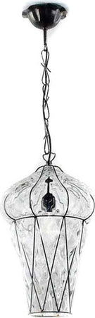 Lampadario-classico-Sylcom-TIEPOLO-1443-24-INOX-E14-LED-acciaio-vetro-soffiato-sospensione