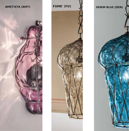 Lampadario-classico-Sylcom-TIEPOLO-1443-24-INOX-E14-LED-acciaio-vetro-soffiato-sospensione