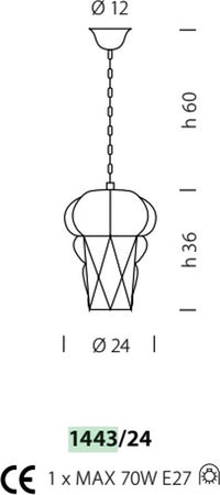Lampadario-classico-Sylcom-TIEPOLO-1443-24-INOX-E14-LED-acciaio-vetro-soffiato-sospensione