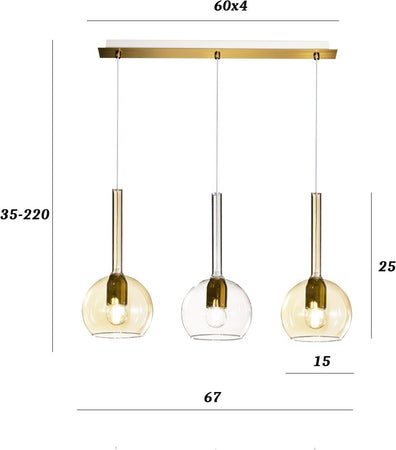 Lampadario-classico-Top-Light-FUTURE-1155-OS-S3-RP-TA-E27-LED-vetro-pirex-soffiato-lampada-soffitto