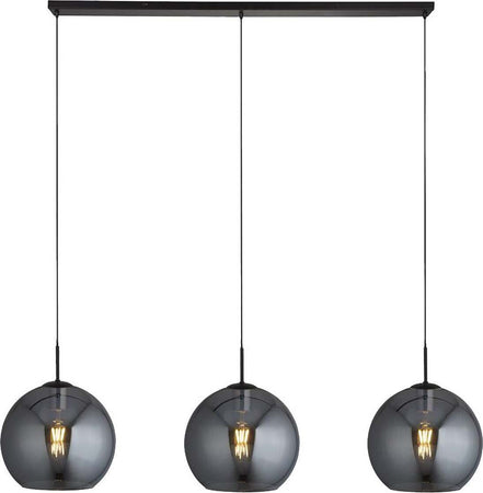 Lampadario-Contemporaneo-Amsterdam-Acciaio-Nero-Vetro-3-Luci-E27