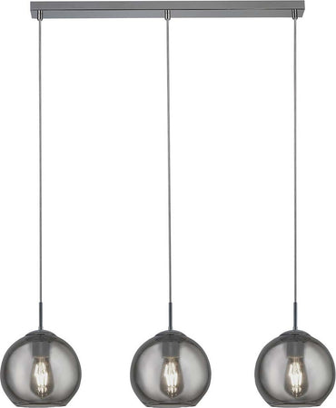 Lampadario-Contemporaneo-Balls-Acciaio-Cromo-Fumè-3-Luci-E14