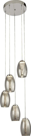 Lampadario-Contemporaneo-Ciclon-Acciaio-Cromo-Vetro-Fumè-Led-27W-3000K