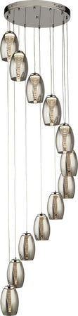 Lampadario-Contemporaneo-Ciclon-Acciaio-Cromo-Vetro-Fumè-Led-63W-3000K
