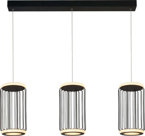 Lampadario-Contemporaneo-Circolo-Alluminio-Bianco-Silicone-Nero-Led-35W-3000K