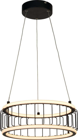 Lampadario-Contemporaneo-Circolo-Alluminio-Bianco-Silicone-Nero-Led-40W-3000K