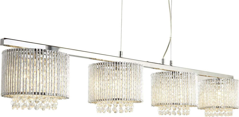 Lampadario-Contemporaneo-Elisa-Ii-Acciaio-Cromo-Alluminio-Argento-4-Luci-G9