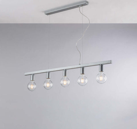 Lampadario-Contemporaneo-Fabian-Argento-5-Luci-E27