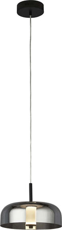 Lampadario-Contemporaneo-Frisbee-Acciaio-Nero-Vetro-Led-16,37W-3000K