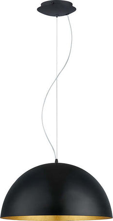Lampadario-Contemporaneo-Gaetano-1-Luce-Acciaio-Nero-E-Oro