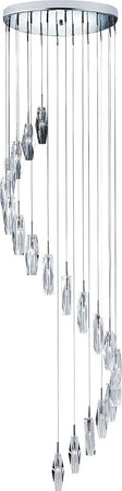 Lampadario-Contemporaneo-Ghiaccio-Scolpito-Acciaio-Cromo-Vetro-G4-1,5X20W