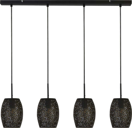 Lampadario-Contemporaneo-Laser-Acciaio-Nero-Oro-4-Luci-E27