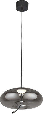 Lampadario-Contemporaneo-Lisbona-Acciaio-Cromo-Vetro-Nero-Led-6W-2700K