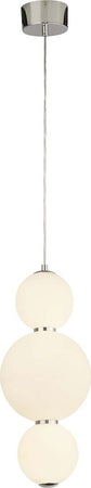 Lampadario-Contemporaneo-Palla-Neve-Acciaio-Cromo-Vetro-Bianco-Led-18,97W-3000K