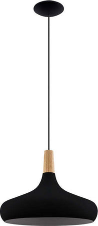 Lampadario-Contemporaneo-Sabinar-Grande-1-Luce-Metallo-Nero-E-Marrone