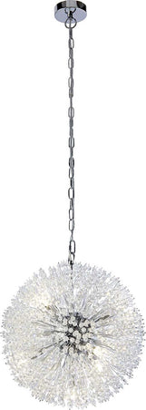 Lampadario-Contemporaneo-Sprazzo-Sole-Acciaio-Cromo-Vetro-Trasparente-7-Luci-G9