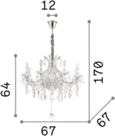Lampadario-cristallo-Ideal-Lux-NAPOLEON-SP8-CR-167244-E14-LED-sospensione