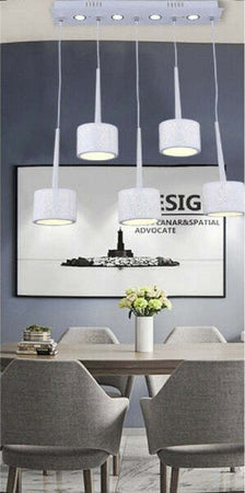 Lampadario-Da-Soffitto-Sospensione-Plafoniera-Paralume-Bianco-3-Accensioni-B10