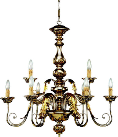 Lampadario-In-Legno-Classico-Argento-Mecca-9-Luci-Gabbiano