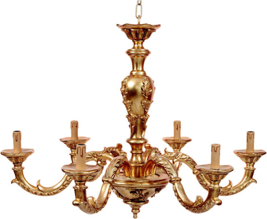 Lampadario-In-Legno-Classico-Oro-6-Luci-Pavoncelle