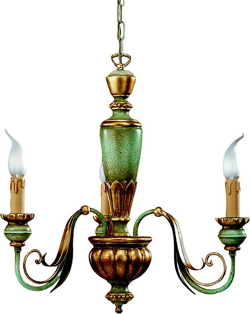 Lampadario-In-Legno-Classico-Oro-Avorio-Verde-Arancio-3-Luci-Oca