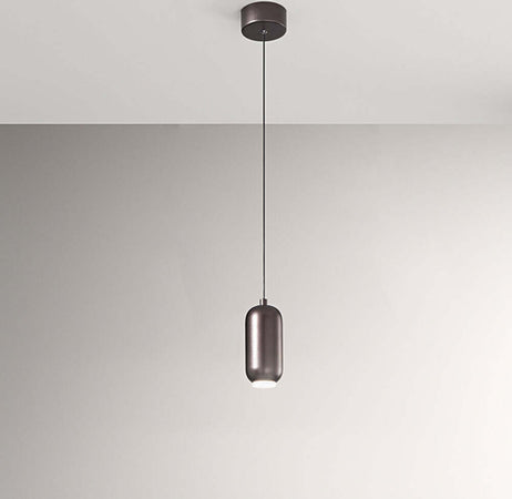 Lampadario-In-Metallo-Contemporaneo-Bullet-Marrone-Led