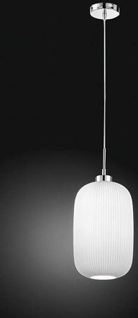 Lampadario-In-Metallo-Contemporaneo-Plisse'-Cromo-1-Luce-E27