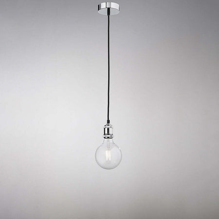 Lampadario-In-Metallo-Industrial-Clean-Cromo-Lucido-1-Luce-E27