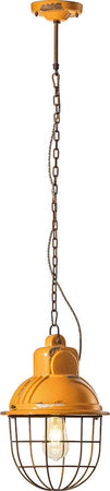 Lampadario-Industrial-Ferro-E-Ceramica-Con-Rete-Vintage-Giallo-1-Luce-E27