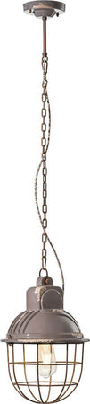 Lampadario-Industrial-Ferro-E-Ceramica-Con-Rete-Vintage-Tortora-1-Luce-E27-26Cm