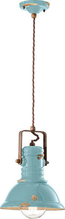 Lampadario-Industrial-Ferro-E-Ceramica-Vintage-Azzurro-1-Luce-E27-23Cm