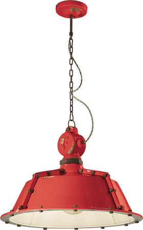 Lampadario-Industrial-Ferro-E-Ceramica-Vintage-Rosso-1-Luce-E27-52Cm