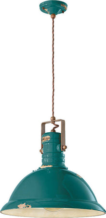 Lampadario-Industrial-Ferro-E-Ceramica-Vintage-Verde-1-Luce-E27-40Cm