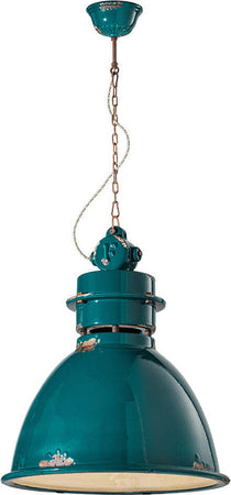 Lampadario-Industrial-Ferro-E-Ceramica-Vintage-Verde-1-Luce-E27-50Cm