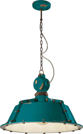 Lampadario-Industrial-Ferro-E-Ceramica-Vintage-Verde-1-Luce-E27-52Cm