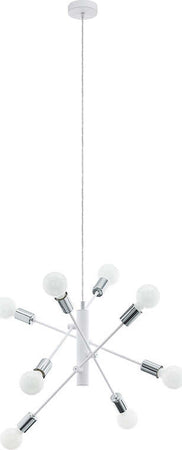 Lampadario-Industrial-Gradoli-8-Luci-Acciaio-Bianco-E-Cromo