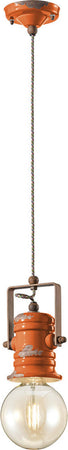 Lampadario-Industrial-Minimal-Urban-Ferro-Ceramica-Vintage-Arancio-1-Luce-E27