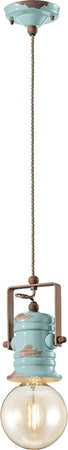Lampadario-Industrial-Minimal-Urban-Ferro-Ceramica-Vintage-Azzurro-1-Luce-E27
