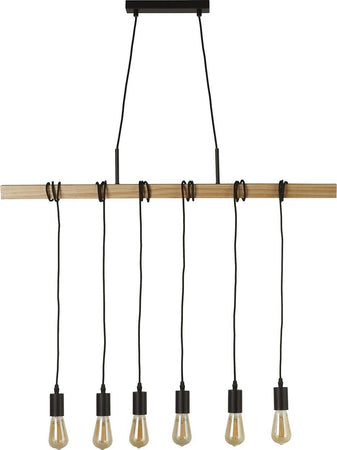 Lampadario-Industrial-Nordico-Legnoso-Acciaio-Marrone-Legno-6-Luci-E27