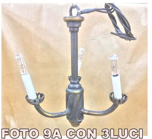 LAMPADARIO LAMPADARI IN OTTONE LUCE 12V. PER PRESEPI