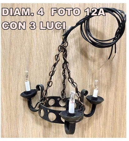 LAMPADARIO LAMPADARI IN OTTONE LUCE 12V. PER PRESEPI