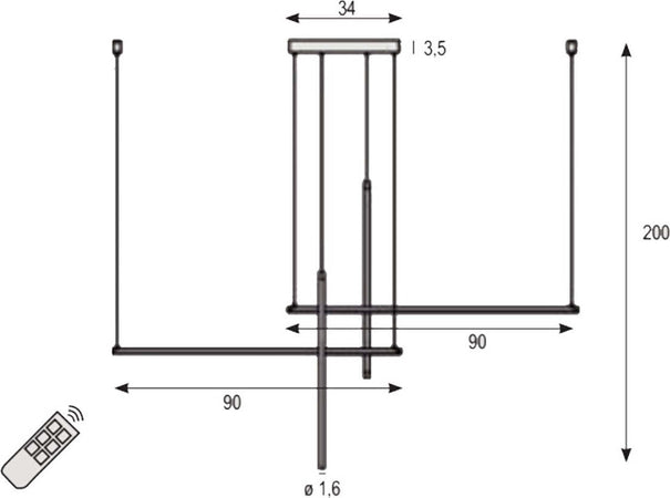 Lampadario-led-Promoingross-NOOD-S145-LED-CCT-3446Lm-dimmerabile-telecomando-sospensione-lampada-soffitto-ultramoderna