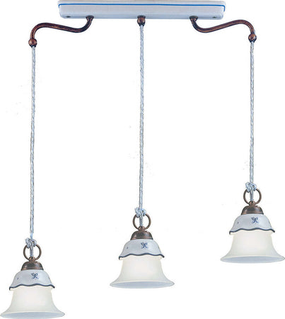 Lampadario-Lin.-Classico-Ferrara-Metallo-E-Ceramica-Nero-Sfumato-Rame-3-Luci-E14